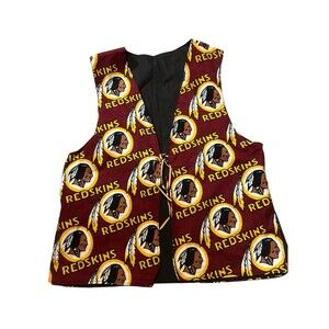 Vtg Washington Redskins Vest Hand Made Custom NFL Football Sz Small